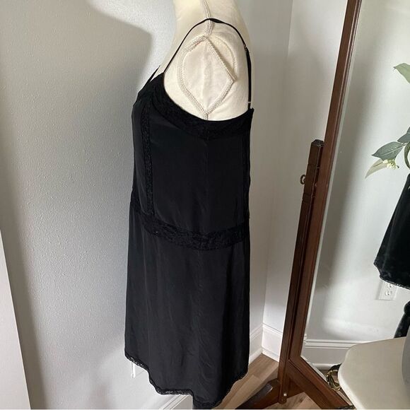 Joie Black Silk Lace Trimmed Mini Spaghetti Strap Fiorato Slip Dainty Dress - Picture 6 of 10
